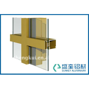 Aluminium section for curtain wall